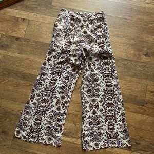 Floral Patterned Wide-Leg Pants
